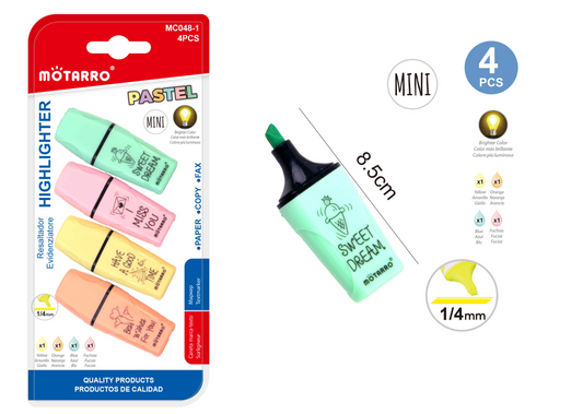 MINI MARCADORES PASTEL 4U 1/4MM