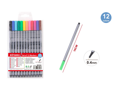 ROTULADOR EXTRAFINO 0.4MM 12PCS