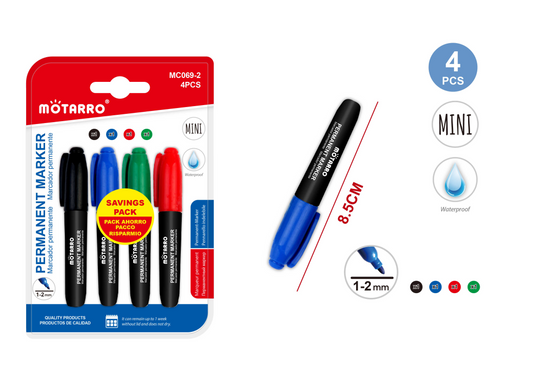 MINI MARCADORES PERMANENTE 4PCS