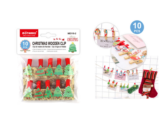 PINZAS DECORADA NAVIDAD 10PCS