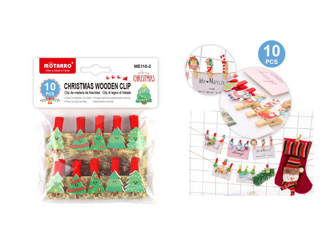 PINZAS DECORADA NAVIDAD 10PCS