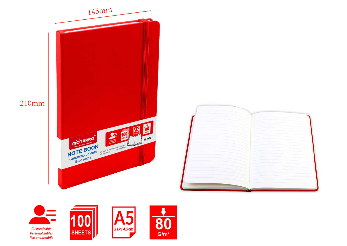 CUADERNO DE NOTAS A5 80G 100H
