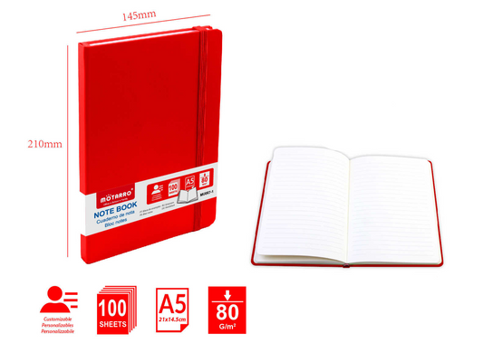 MU067-1 CUADERNO DE NOTAS A5 80G 100H