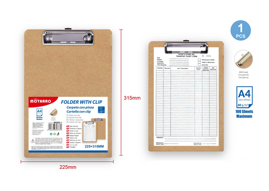 CARPETA CON PINZA KRAFT A4