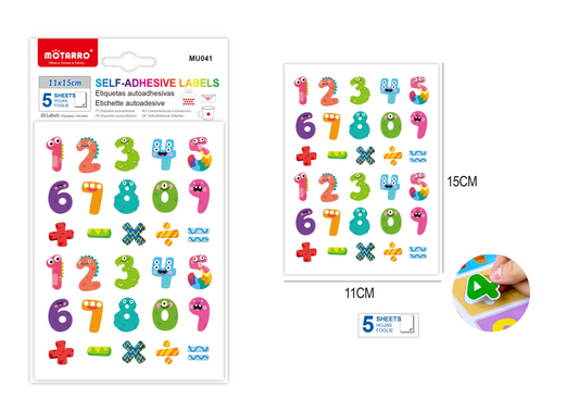 PEGATINAS AUTOADHESIVAS NUMEROS 5H