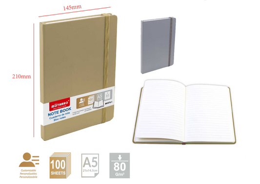 MU070-1 CUADERNO DE NOTAS A5 80G 100H