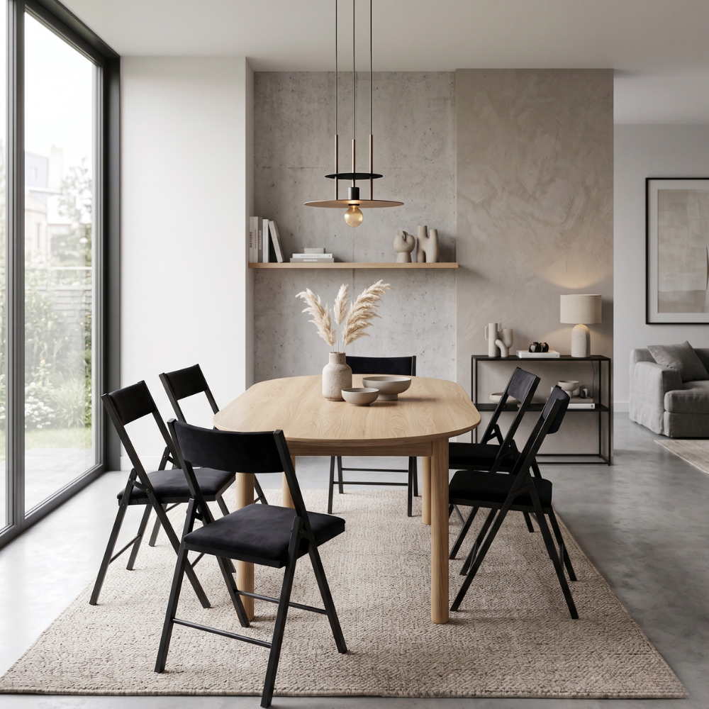 Silla Plegable Premium Terciopelo (79x43cm) - Diseño Compacto y Elegante