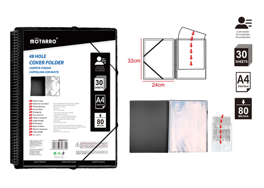 CARPETA DE ESPIRAL CON FUNDA FOLIO 30H