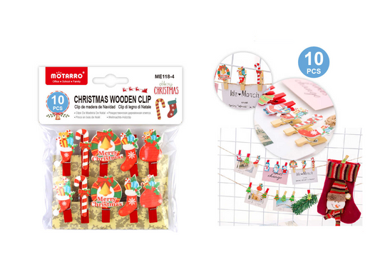 PINZAS DECORADA NAVIDAD 10PCS