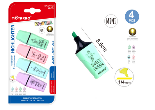MINI MARCADORES PASTEL 4U 1/4MM