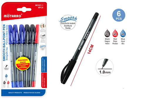 BOLIGRAFOS 1.0MM 6pcs
