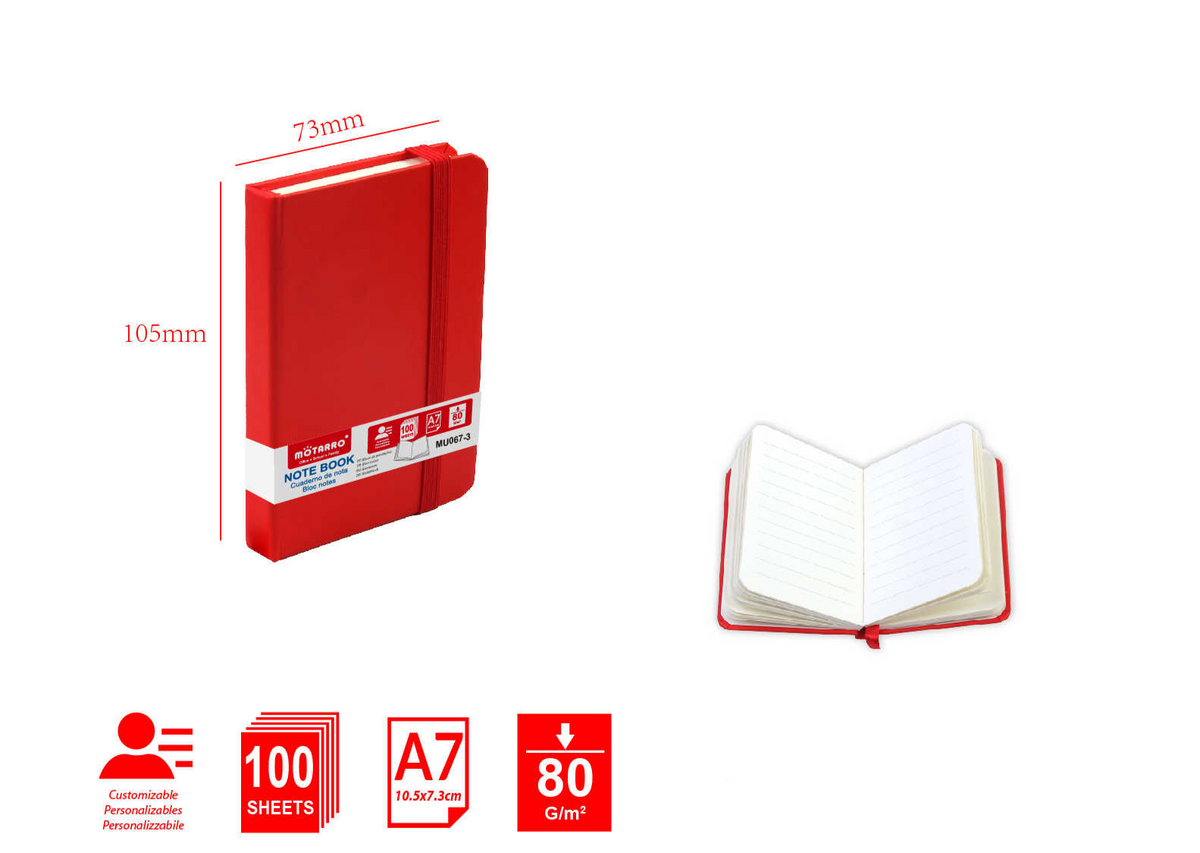 CUADERNO DE NOTAS A7 80G 100H