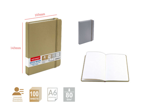 MU070-2 CUADERNO DE NOTAS A6 80G 100H