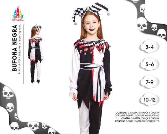 DISFRACE BUFONA NEGRA TALLA 10-12 22185