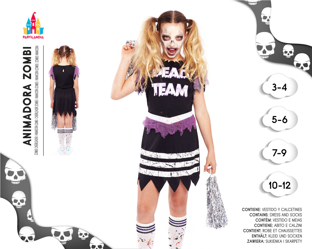 DISFRACE ANIMADORA ZOMBIE TALLA 5/6 22285