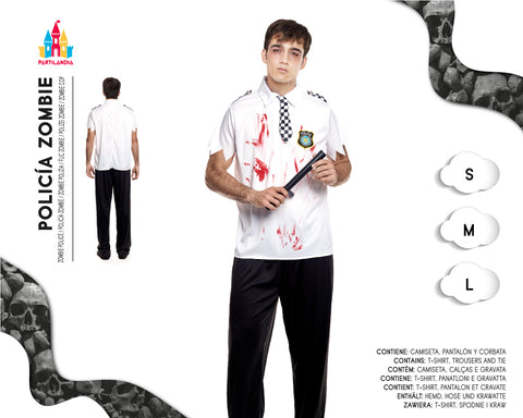 DISFRACE POLICIA HOMBRE ZOMBIE TALLA S 22295