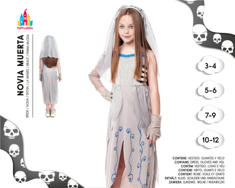 DISFRACE NOVIA MUERTA TALLA 7-9 22690