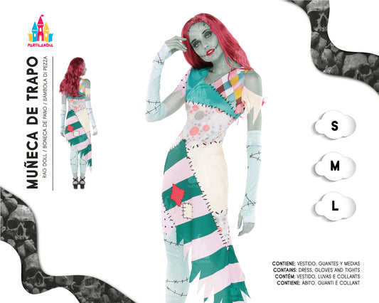 DISFRACE MUNECA DE TRAPO TALLA  M 23402
