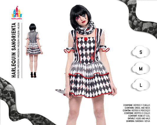 DISFRACE HARLEQUIN SANGRIENTA TALLA  M 23483