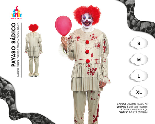 DISFRACE PAYASO SADICO TALLA  M 23517