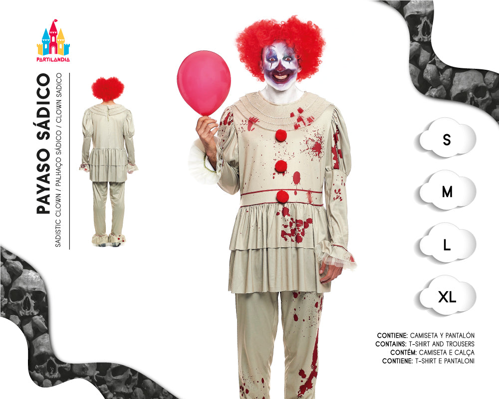 DISFRACE PAYASO SADICO TALLA  L 23518