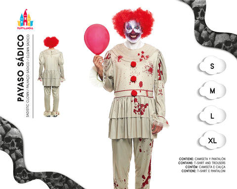 DISFRACE PAYASO SADICO TALLA  L 23518