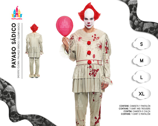 DISFRACE PAYASO SADICO TALLA XL 23519