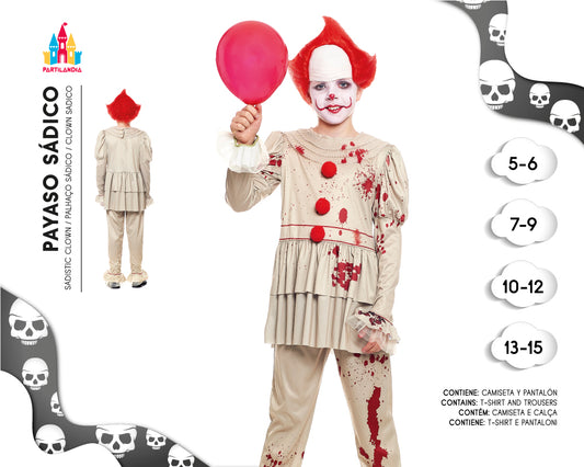 DISFRACE PAYASO SADICO TALLA 5-6 23520