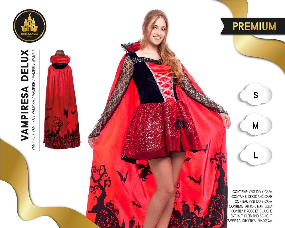 DISFRACE VAMPIRESA ESTAMPADO DELUX TALLA M 23539