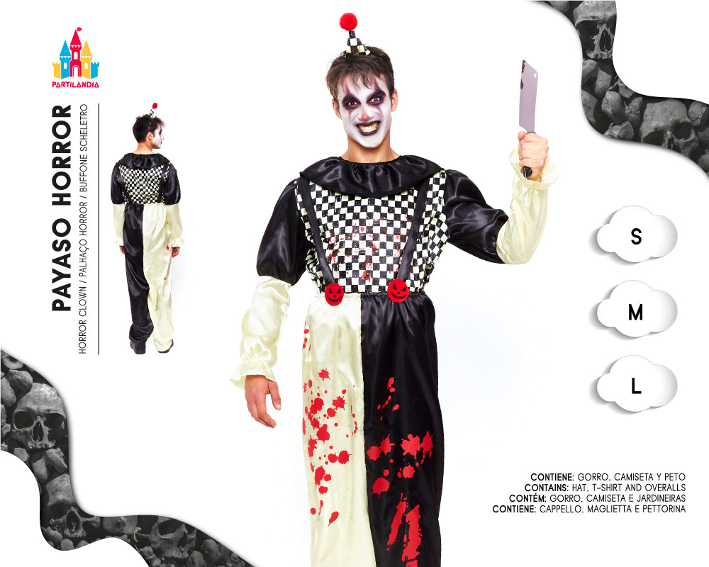 DISFRACE PAYASO HORROR TALLA S 24440