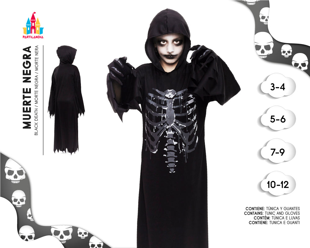 DISFRACE MUERTE NEGRA TALLA 3-4 24450