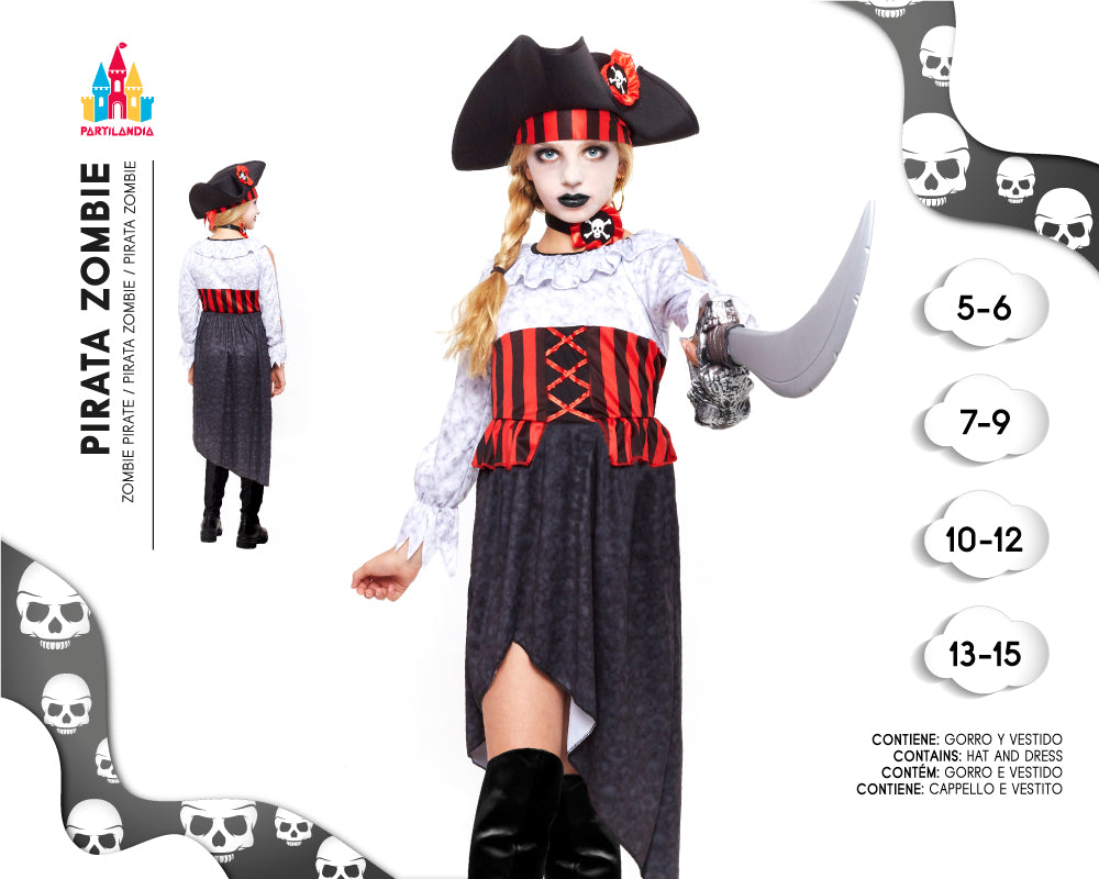 DISFRACE PIRATA ZOMBIE TALLA 10-12 24487