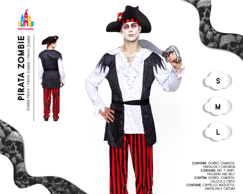 DISFRACE PIRATA ZOMBIE TALLA S 24489