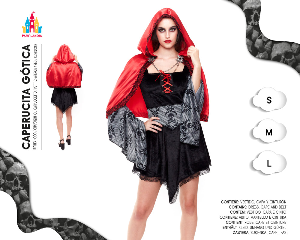 DISFRACE CAPERUCITA GOTICA TALLA S 24566