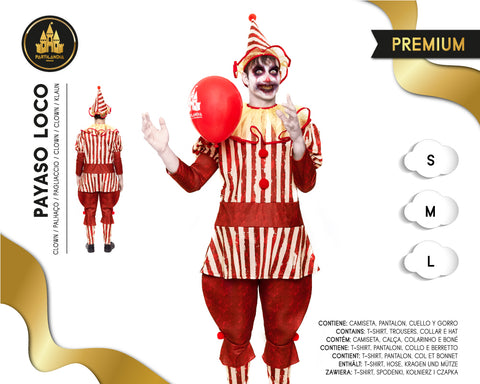 DISFRACE PAYASO LOCO TALLA  M 24599