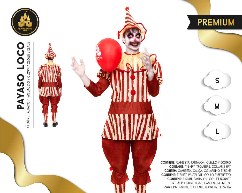 DISFARCE PAYASO LOCO TALLA L 24600