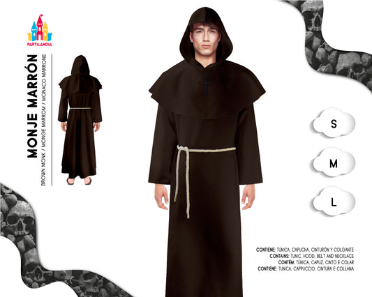 DISFRACE MONJE MARRON TALLA S 24626