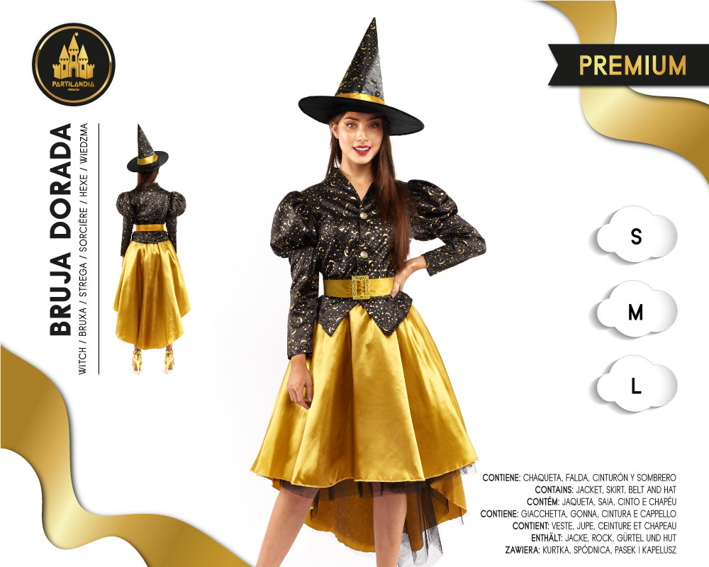 DISFRACE BRUJA DORADA  TALLA L 24695