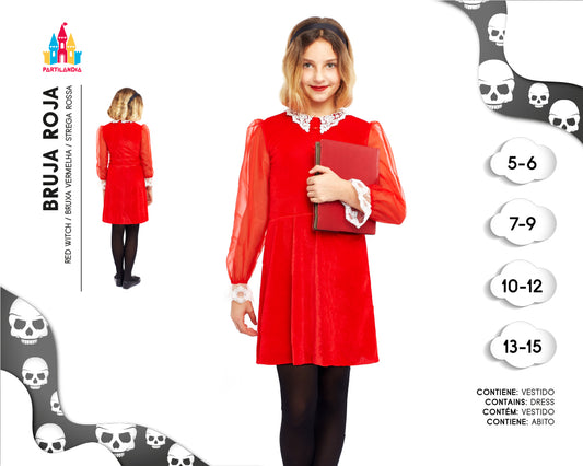 DISFRACE BRUJA ROJA  TALLA 10-12 24708