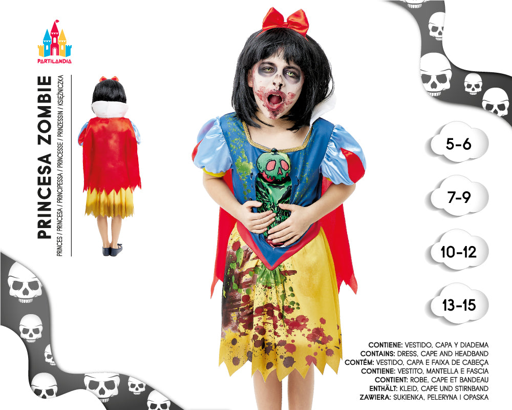 DISFRACE PRINCESA ZOMBIE  TALLA  7-9 25113