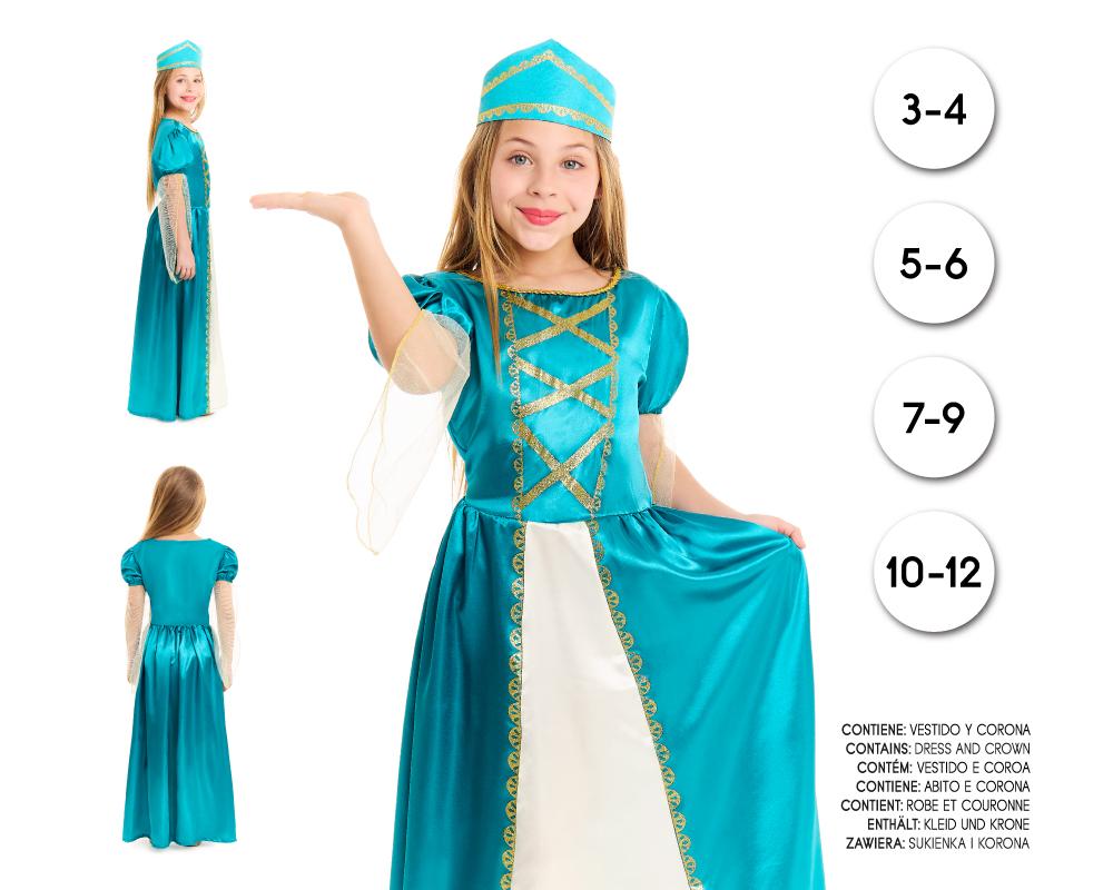 Disfraz de Princesa Medieval Azul Infantil