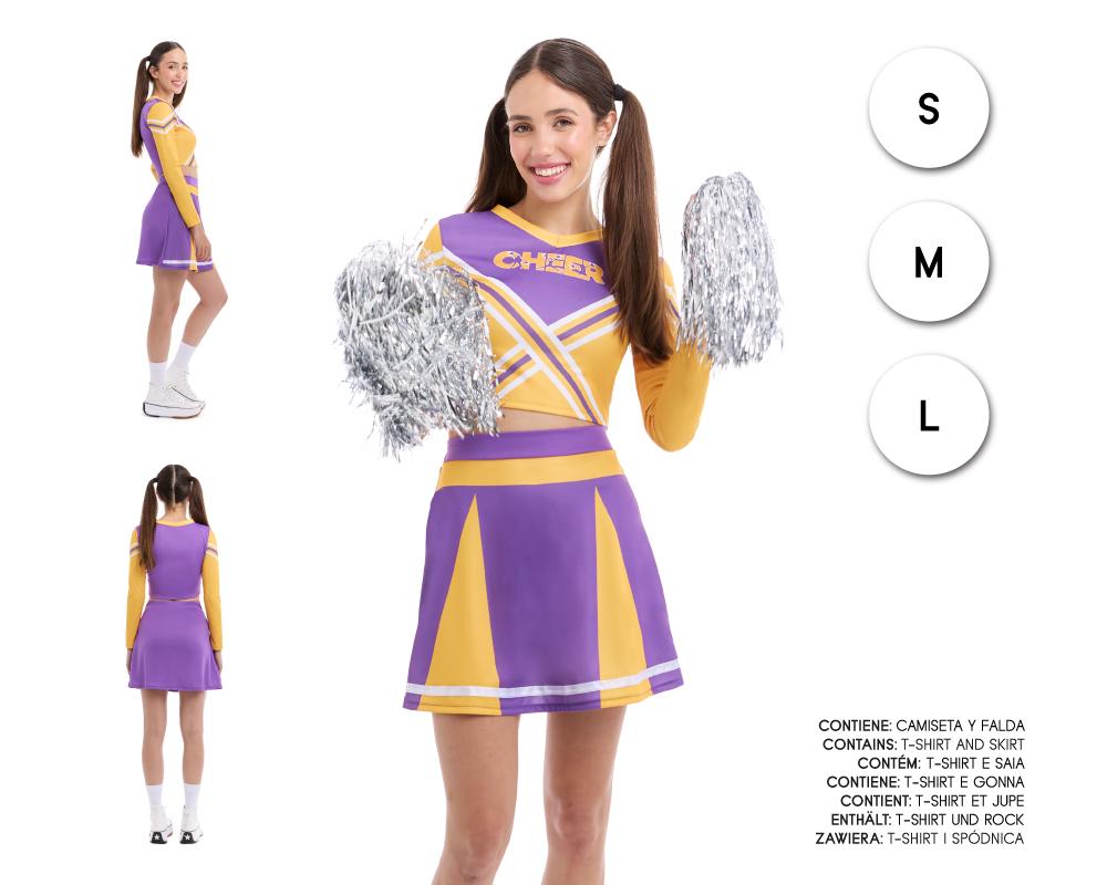 Disfraz de Cheerleader Morada para Carnaval