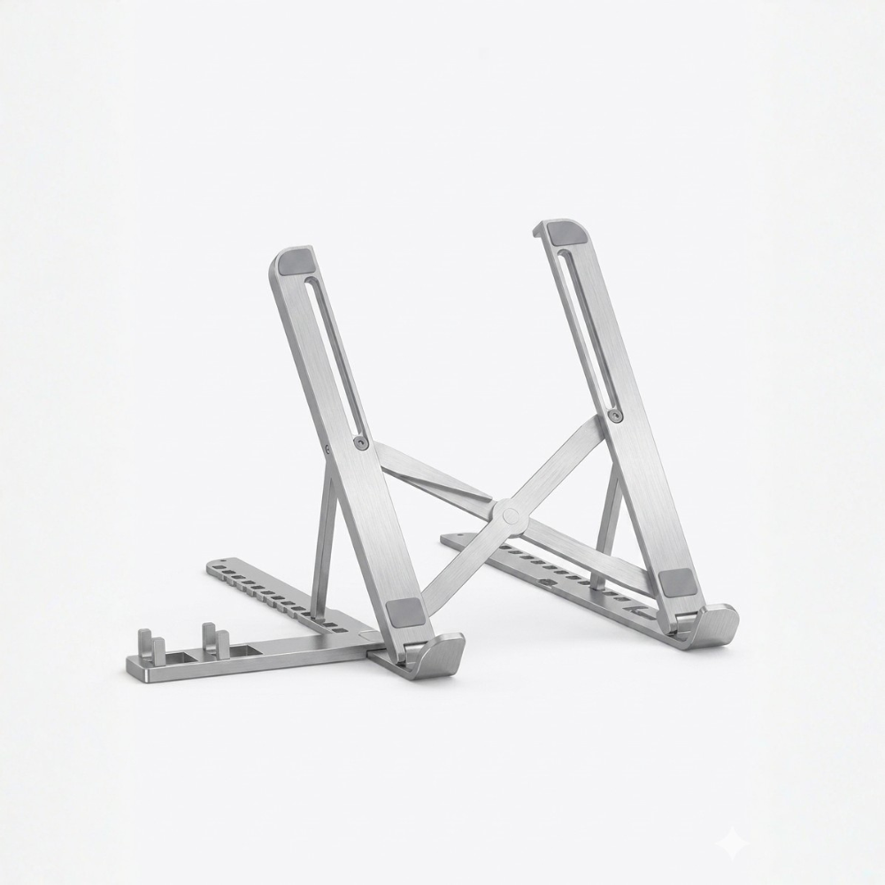 Atril Soporte para Ordenador Portátil y Tablet + Movil - Desk Setup Aluminio Plegable