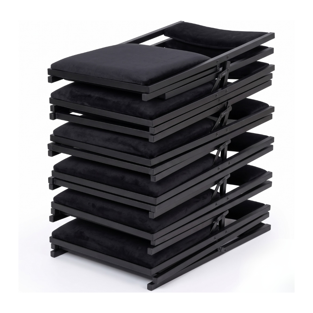 Silla Plegable Premium Terciopelo (79x43cm) - Diseño Compacto y Elegante