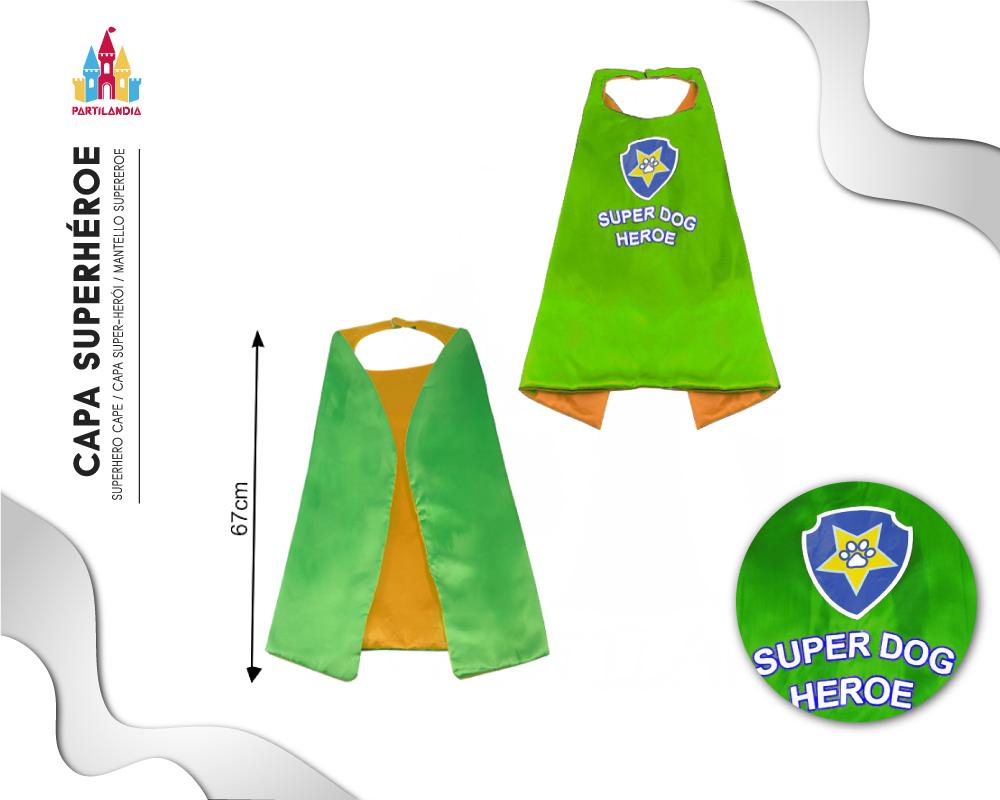 Capa Super Dog Verde para Disfraces Infantiles