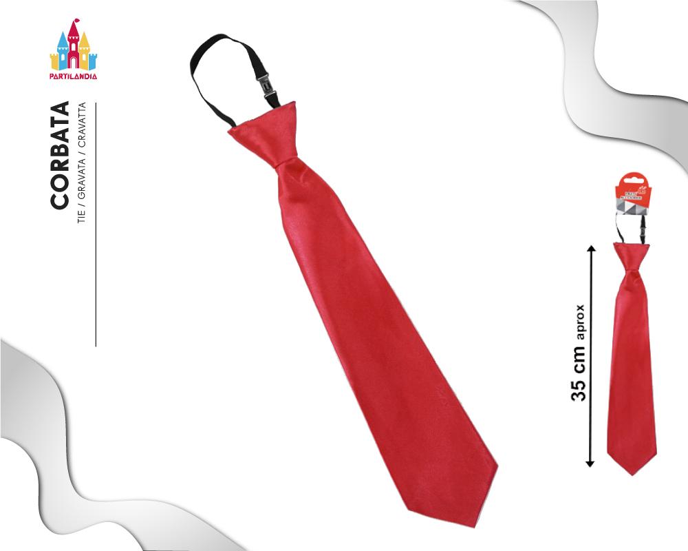 Corbata Lisa Roja - Accesorio Disfraz Elegante