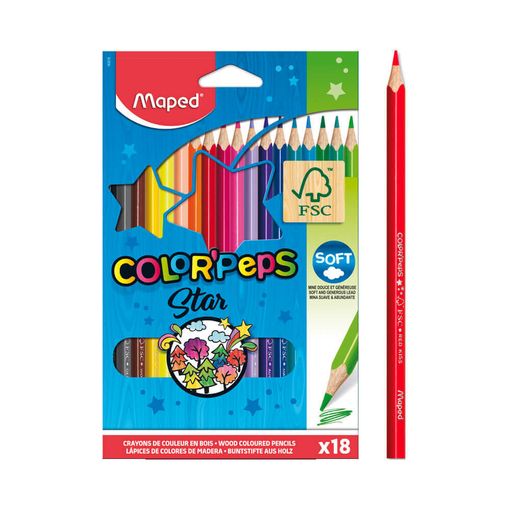 LAPICES DE 24 COLORES COLOR'PEPS STAR. ESTUCHE MAPED