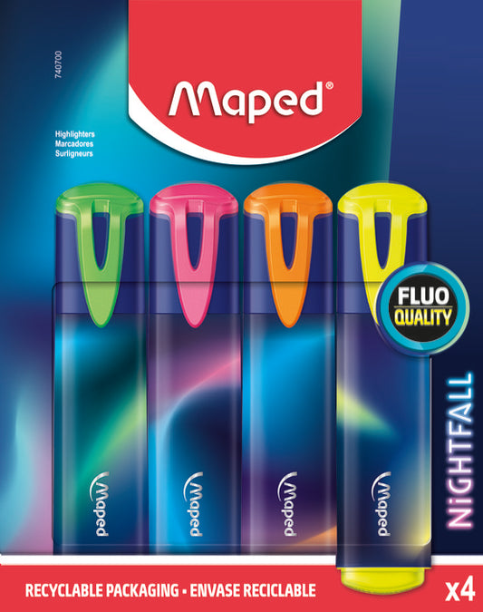MARCADORES TEENS NIGHTFALL CARDBOARD X4 COLORES  MAPED