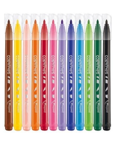 ROTULADORES JUNGLE 2.0 X12COLORES  ESTUCHE CART MAPED
