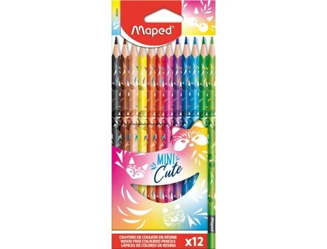 LAPICES MINI CUTE X12 COLORES CAJA CARTON MAPED